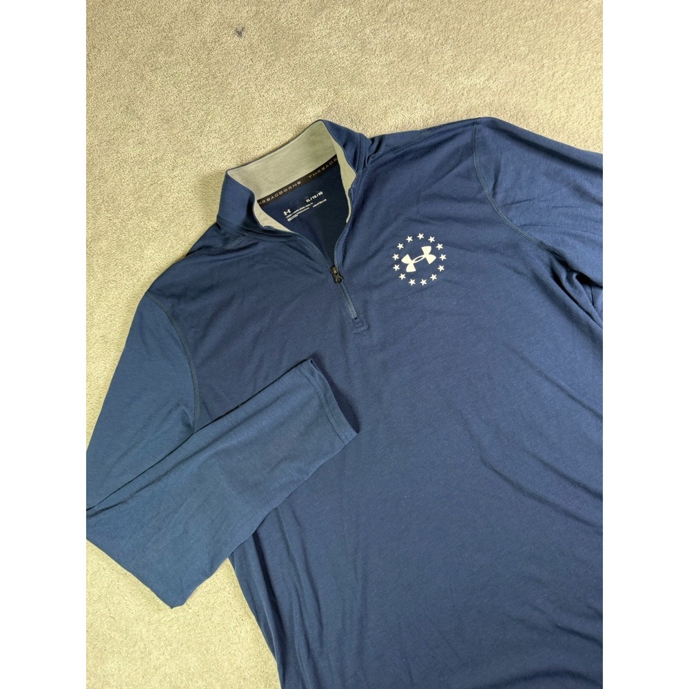 Under Armour Tactical 1/4 Zip Mens Size XL Navy Blue Performance Pullover Loose